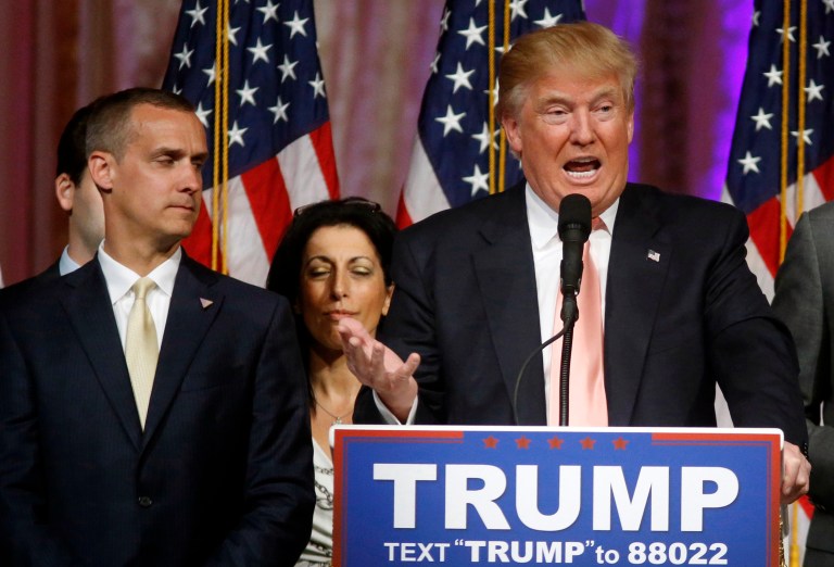 Donald Trump this summer cycled through senior staff at critical junctures. First, he fired campaign manager Corey Lewandowski just four weeks before the GOP convention. (AP Photo/Gerald Herbert, File)
