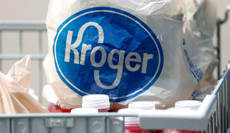 Kroger stores do not sell firearms or ammunition. Rather, Kroger's sister company, the West Coast-based Fred Meyer, does. (AP Photo/Rogelio V. Solis)