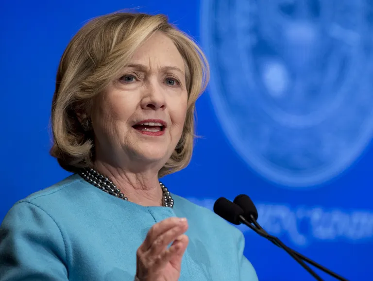 Former Secretary of State Hillary Clinton's family foundation received millions of dollars from a corporate magnate whose former company caused the death of three people by injecting a cement-like mix into their spines during illegal human drug trials. (AP Photo)