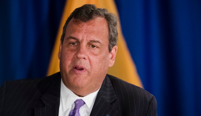 New Jersey Gov. Chris Christie played weatherman on 