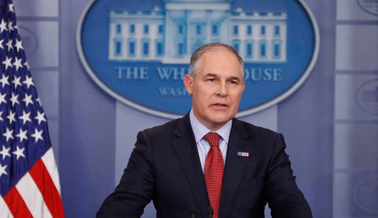The bill cuts EPA Administrator Scott Pruitt's budget by $528 million for fiscal 2018 in relation to the agency's 2017 budget level. But the cuts were far less than President Trump had proposed.
