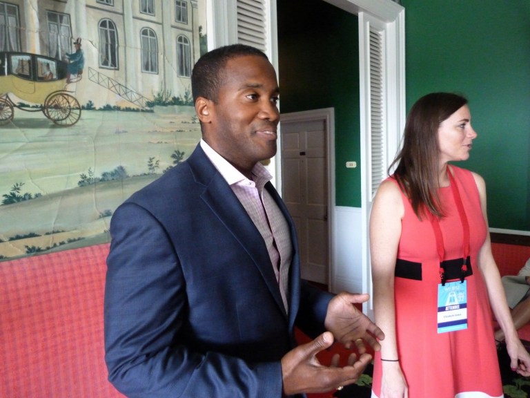 James is young, accomplished, black, determined, devout, and the kind of new conservative that the Grand Old Party needs. (AP Photo/David Eggert)