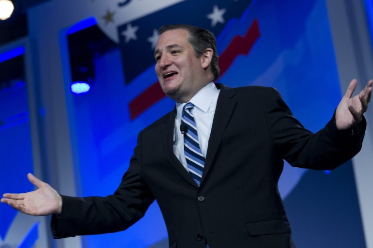 Republican presidential candidate Sen. Ted Cruz, R-Texas, waves to the crowd before he speaks, during the Values Voter Summit, held by the Family Research Council Action, Washington, Friday, Sept. 25, 2015. ( AP Photo/Jose Luis Magana)