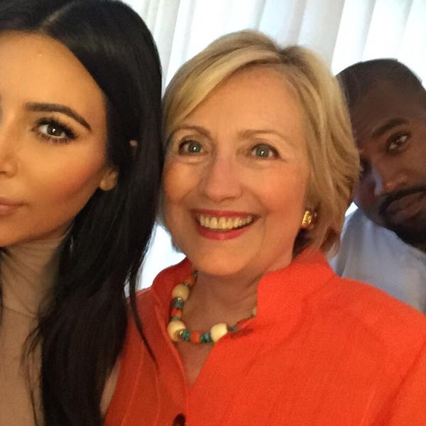 Hollywood goes gaga for Hillary, Kim Kardashian gets selfie