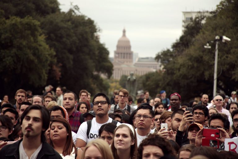Students protest against the Young Conservatives of Texas for its 
