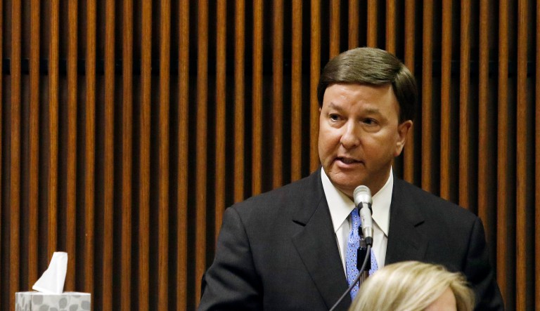 Air Force leaders came under withering attack from Rep. Mike Rogers, chairman of a House subcommittee, Thursday for their public opposition to the creation of a Space Corps as a separate military service. (Todd Van Emst/Opelika-Auburn News via AP. Pool)