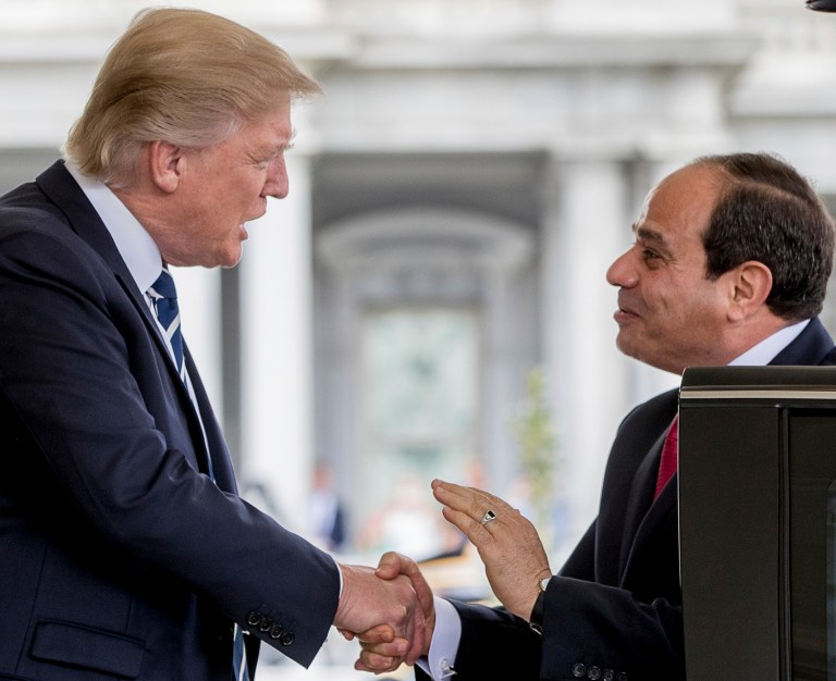 Just last week, Trump welcomed Egyptian President Abdel-Fattah el-Sissi to the White House. (AP Photo/Andrew Harnik)