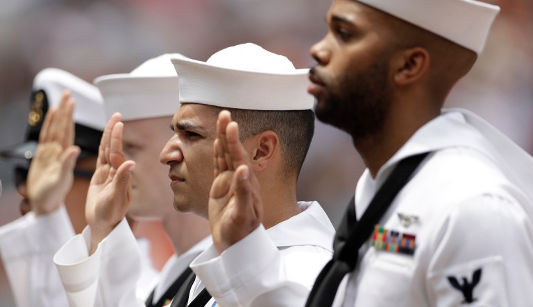 The Navy would increase by 7,500 sailors as it struggles to meet demands on its crews and ships in the Western Pacific and around the world. (AP Photo/Gregory Bull)