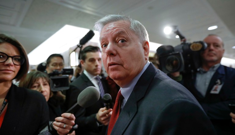 Sen. Lindsey Graham, R-S.C., is a Republican outlier in the immigration debate. He stands with an arm of the GOP indebted to corporate donors and Democrats hoping to import enough voters they'll never lose another election. (AP Photo/J. Scott Applewhite)