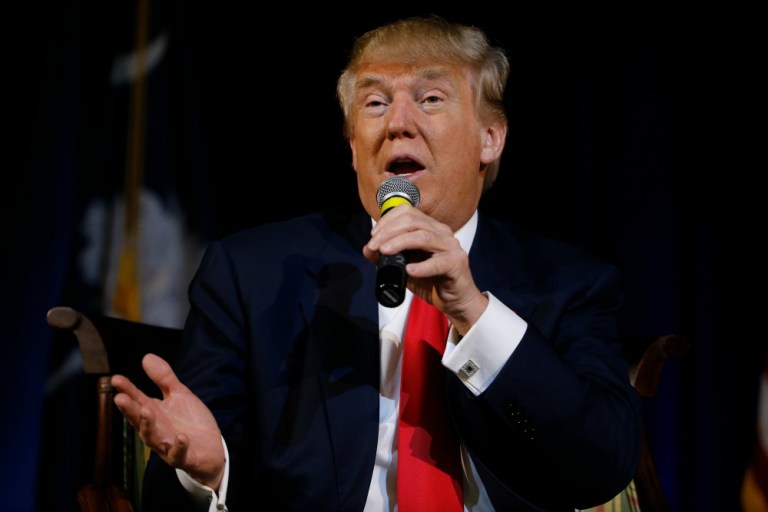 "To think that Apple won't allow us to get into her cellphone ... Who do they think they are?" Donald Trump said. (AP Photo)