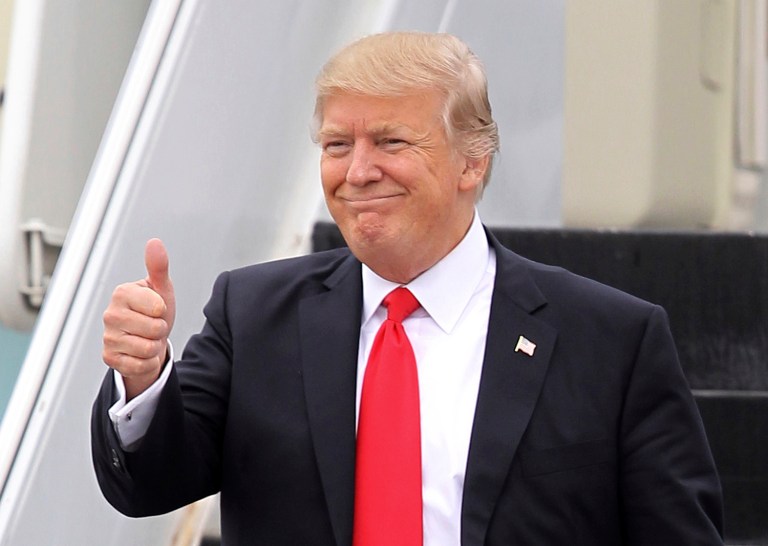 President Trump called attention to a daily approval rating tracking poll that showed 50 percent of Americans approve of the job he's doing in office. (AP Photo/Luis M. Alvarez, File)