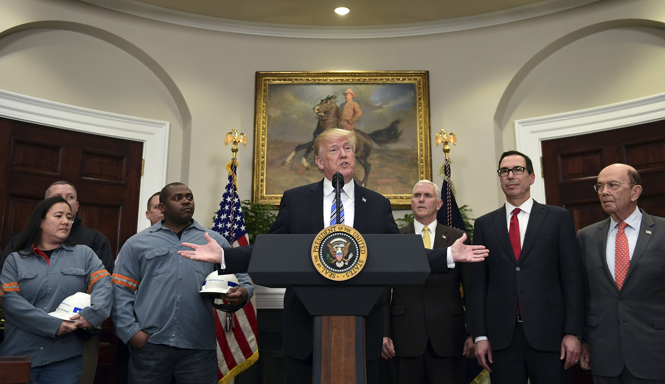 Trump tells steelworker his dad is ‘looking down on you.’ Steelworker informs him his dad is still alive: Watch