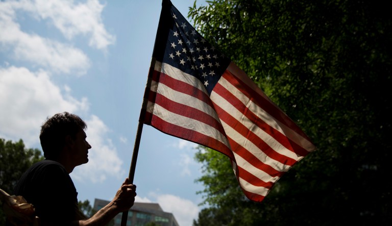 A poll by the Associated Press and NORC Center for Public Affairs Research said that 30 percent of Americans believe the country is on the right track. (AP Photo/David Goldman)