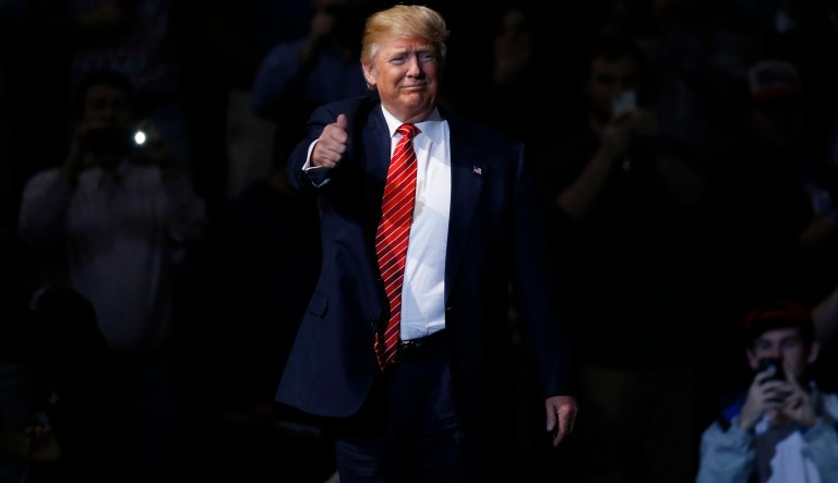 The last time the president's approval and disapproval ratings were equal was last April. (AP Photo/Gerald Herbert)