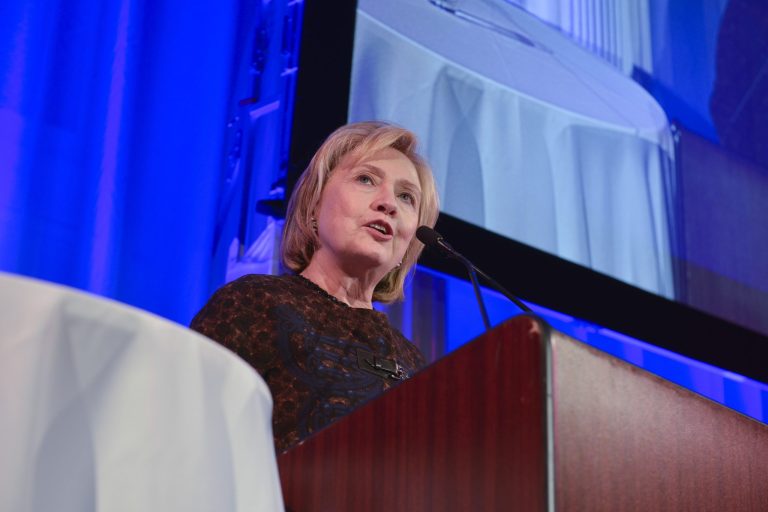 Former Secretary of State Hillary Clinton attends a benefit on Nov. 11, 2013 in New York City. (Photo by Eugene Gologursky/Getty Images for East Harlem School)