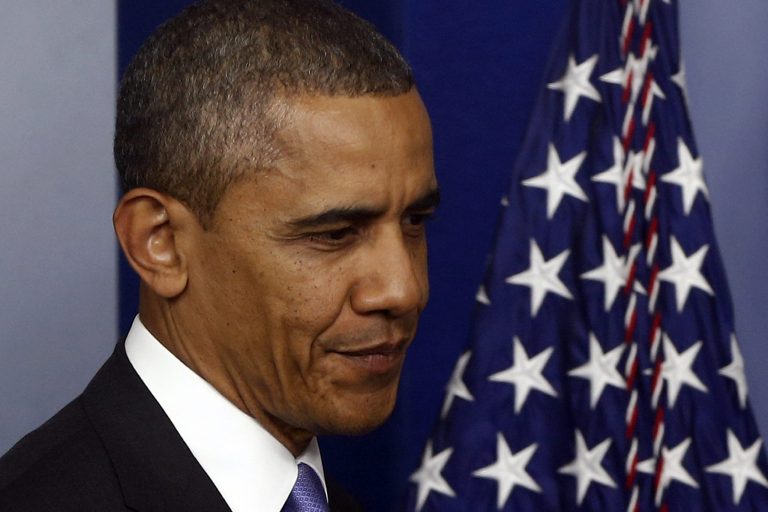 President ObamaÂ walks out to make a statement in the Brady Press Briefing Room at the White House. (AP/Charles Dharapak)