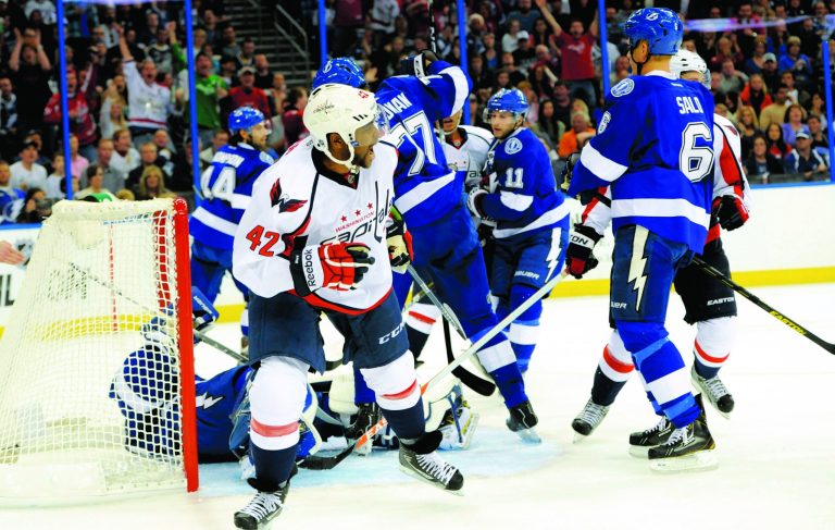 Brian Blanco/AP
Joel Ward scored twice, including once on the power play, but the Caps lost Saturday night.