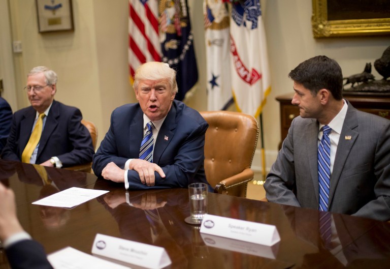 According to Axios, Trump told those present at the White House meeting that they could talk about the solar-paneled wall only if they accredited the idea to him. (AP Photo/Pablo Martinez Monsivais)