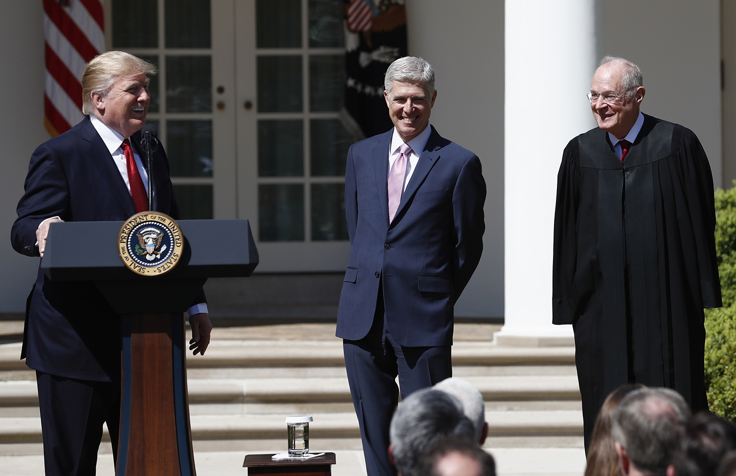 As Neil Gorsuch was sworn in, Donald Trump relaunched his charm campaign to win over Justice Kennedy