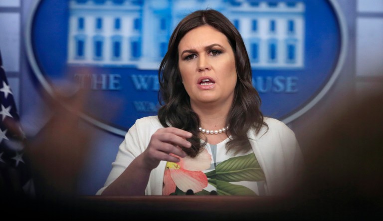 In a statement with reporters, White House press secretary Sarah Huckabee Sanders said: 