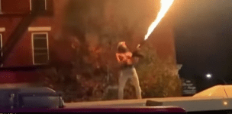 Rapper charged after allegedly firing off a flamethrower atop an occupied city bus