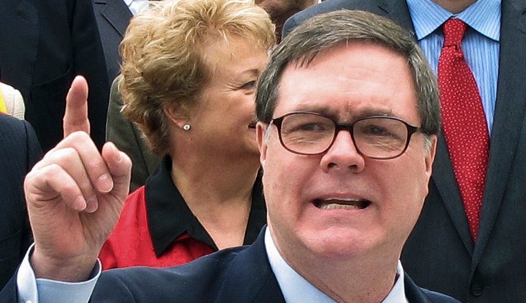 In this May 20, 2013, file photo, Rep. Denny Heck, D-Wash., speaks at a rally in Olympia, Wash.