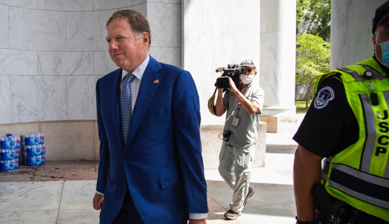 Ousted former U.S. Attorney for Manhattan Geoffrey Berman arrives on Capitol Hill.