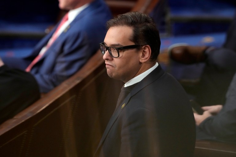 Rep. George Santos is seen on Capitol Hill in Washington.