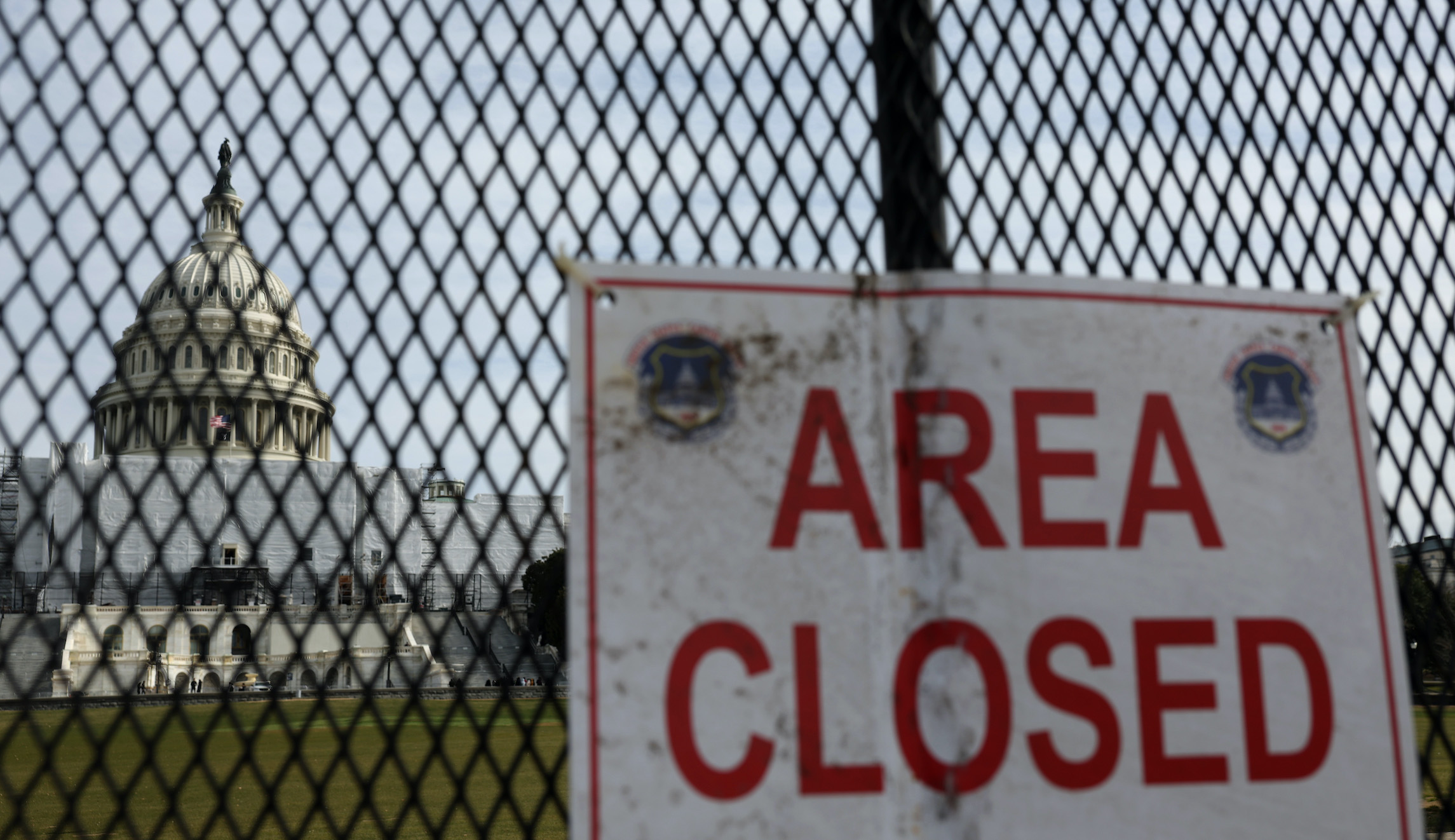 Security Fencing Is Installed Around The Capitol Building Ahead Of The State Of The Union Address