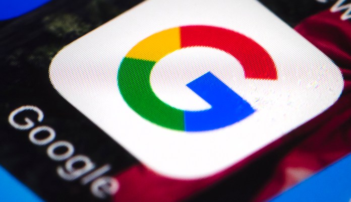 This April 26, 2017, photo shows the Google mobile phone icon in Philadelphia. 