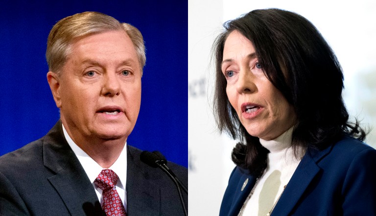 Sens. Lindsey Graham, R-S.C., and Maria Cantwell, D-Wash., are shown above.