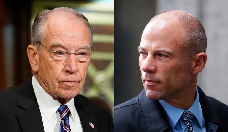 Chuck Grassley and Michael Avenatti are pictured.