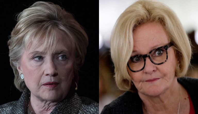 Hillary Clinton and Sen. Claire McCaskill, D-Mo.
