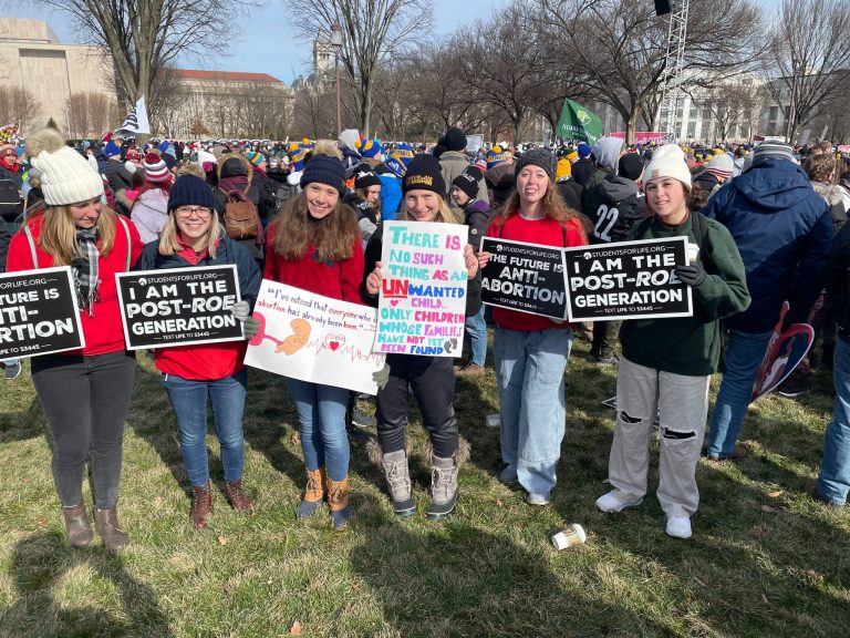 Student attendees at the 2022 March for Life