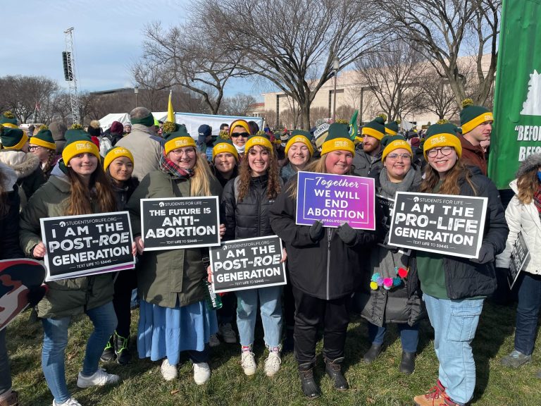 Students from Franciscan University of Steubenville at the 2022 March for Life