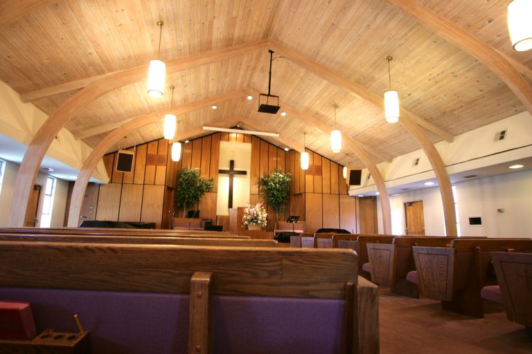 View from the pew in a small church