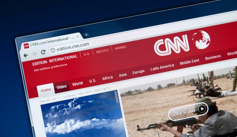 Close up of the CNN homepage on a web browser in 2011.