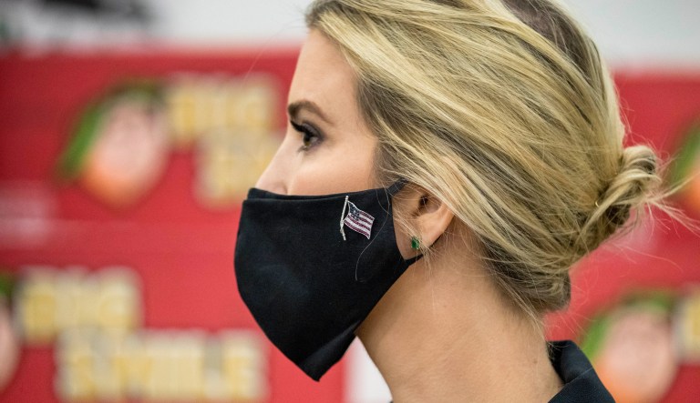 Ivanka Trump wears mask during tour of food warehouse