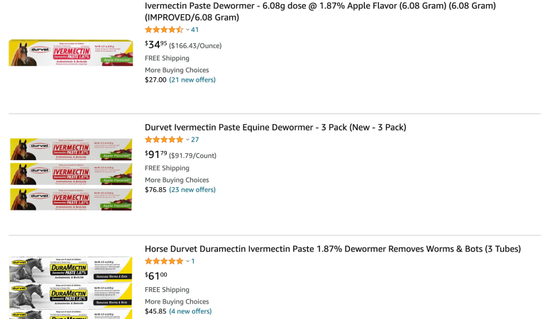 Ivermectin prices have increased from the usual $5 per does