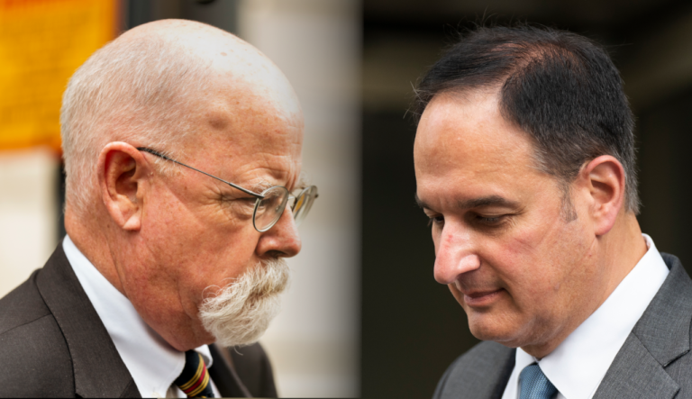 John Durham (left) and Michael Sussmann (right) are seen.