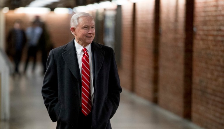Former Attorney General Jeff Sessions walks on Capitol Hill in Washington, Wednesday, Jan. 9, 2019, after getting a haircut.