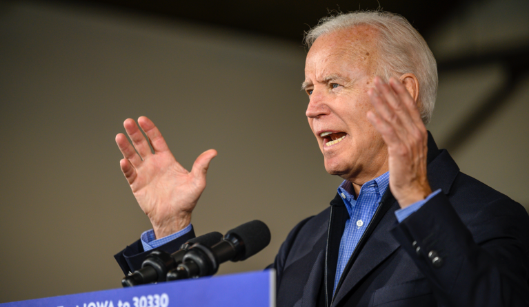 Democratic presidential candidate former Vice President Joe Biden speaks to local residents, Saturday, Nov. 23, 2019, in Des Moines, Iowa. (AP Photo/Justin Hayworth)