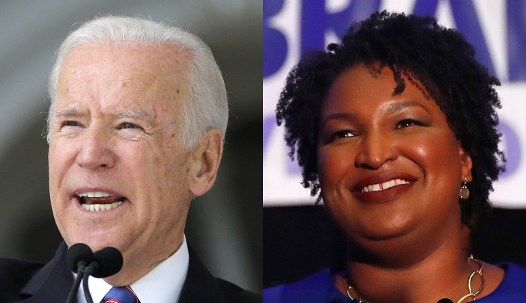 Joe Biden and Stacey Abrams