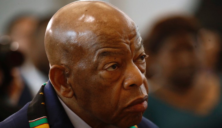 Rep. John Lewis, D-Ga., attends a ceremony to commemorate the 400th anniversary of the first recorded arrival of enslaved African people in America, Tuesday, Sept. 10, 2019, on Capitol Hill in Washington. 