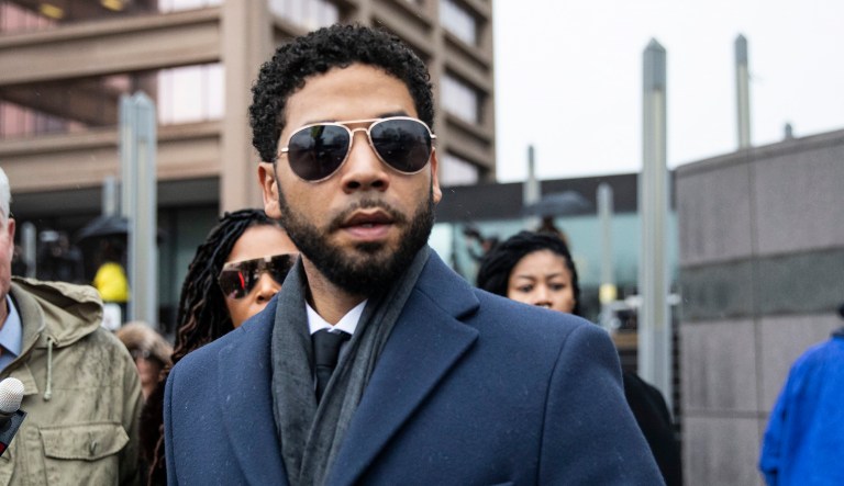 Empire actor Jussie Smollett, leaves the Leighton Criminal Court Building after his hearing on Thursday, March 14, 2019, in Chicago.