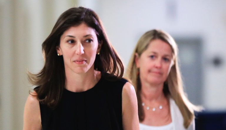 Former FBI lawyer Lisa Page leaves following an interview with lawmakers behind closed doors on Capitol Hill in Washington, Friday, July 13, 2018.
