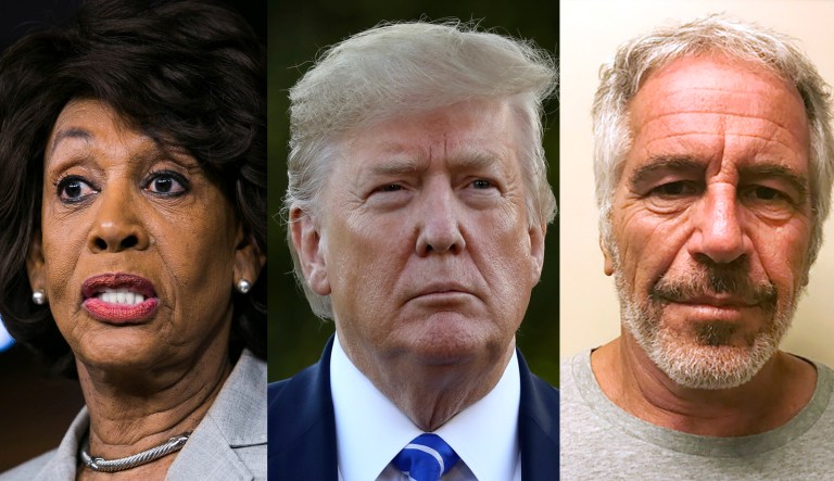 Maxine Waters, Donald Trump, Jeffrey Epstein.