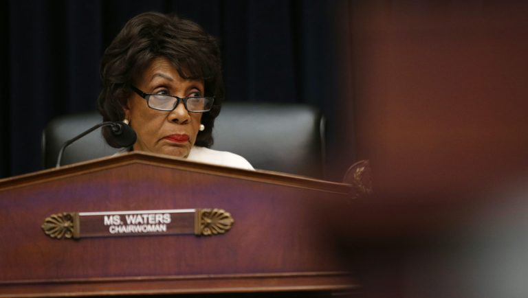 Chairwoman Rep. Maxine Waters, D-Calif. arrives before David Marcus, CEO of Facebook's Calibra digital wallet service, testifies before a House Financial Services Committee hearing on Facebook's proposed cryptocurrency on Capitol Hill in Washington, Wednesday, July 17, 2019.