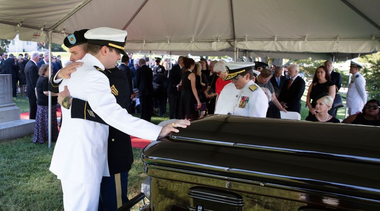 John McCain buried at Naval Academy alongside a longtime friend