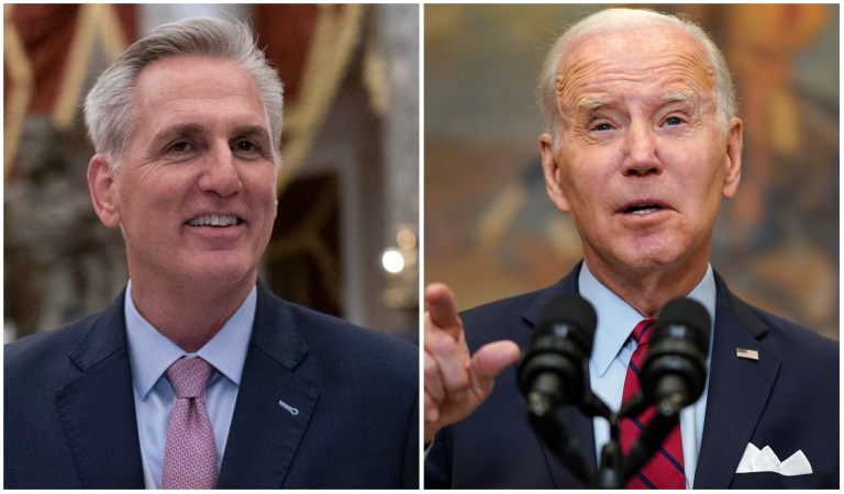 Kevin McCarthy and Joe Biden.